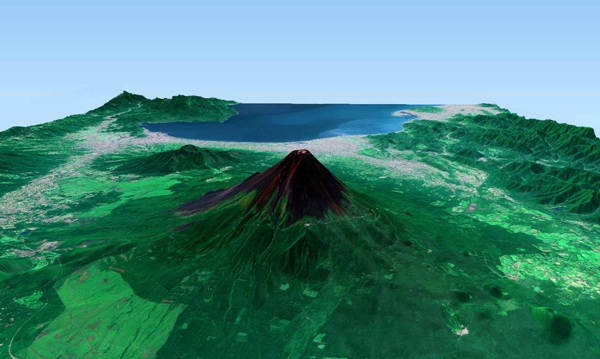 富士山の3Dデータ画像